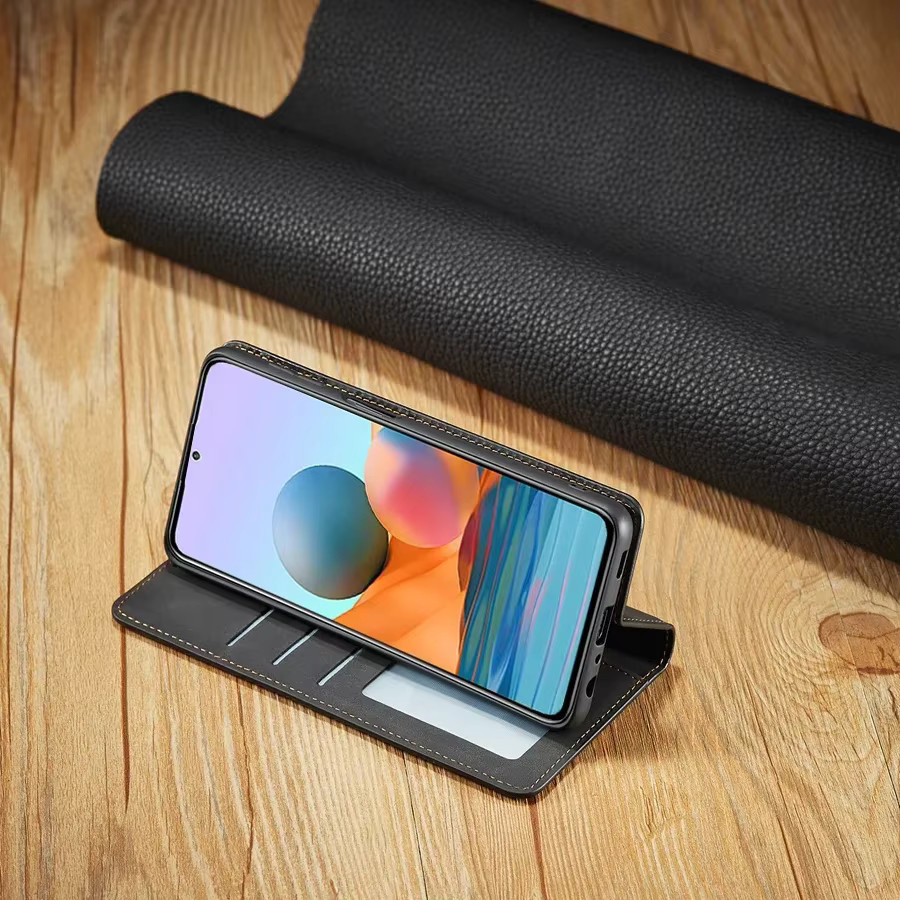Magnetische Ultraschall Flip LED Tasche für Xiaomi Redmi Note und Redmi Serie in Schwarz oder Blau - Bild 3