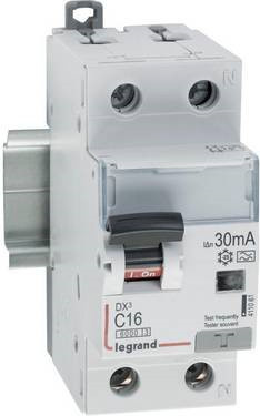 Legrand DX3 Fils RCD Fehlerstromschutzschalter C16A 1P+N 6kA 30mA Weiß - Bild 1