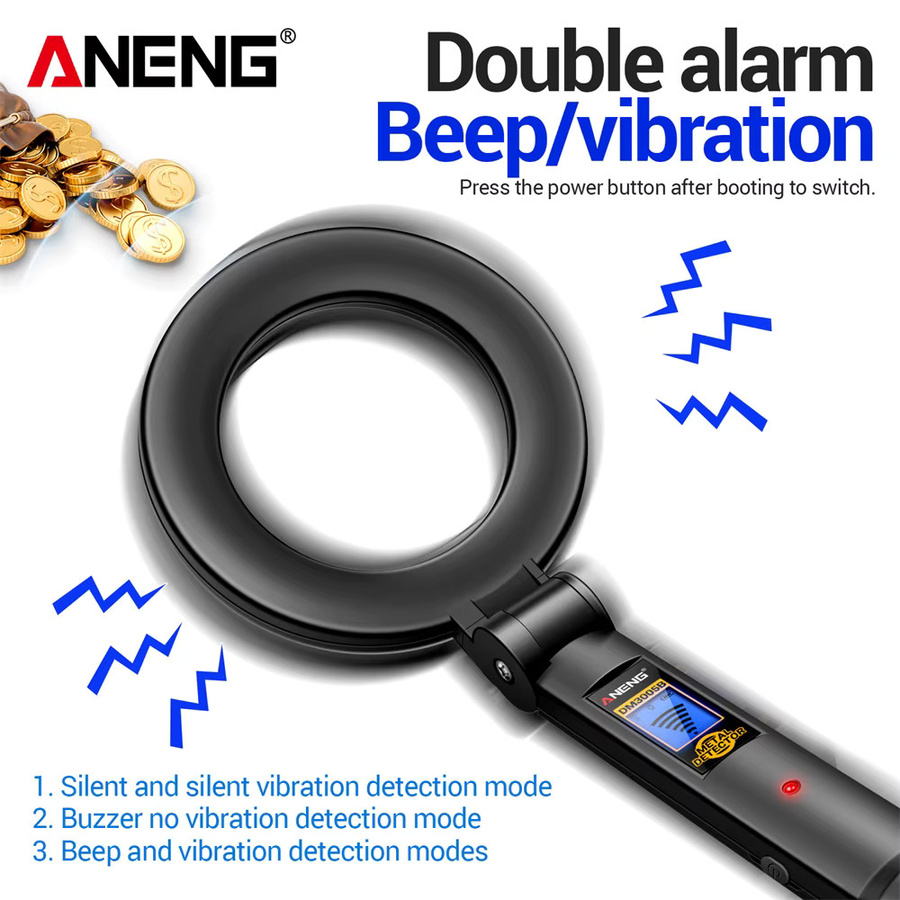 ANENG DM3005B Handheld Metalldetektor mit Beep- und Vibrationsalarm für Sicherheitskontrollen und Schatzsuche - Bild 4