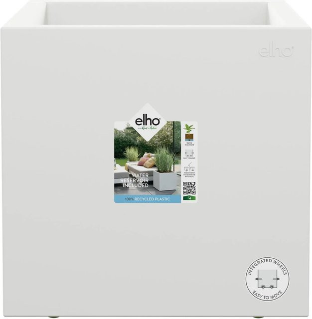 Elho Pflanztopf Vivo Next Weiß mit Rollen B/T/H: 30 x 30 x 30 cm - Bild 1