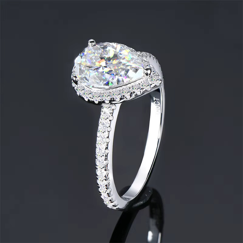 IOGOU Verlobungsring, 925 Silber, Moissanit, Damen - Bild 3