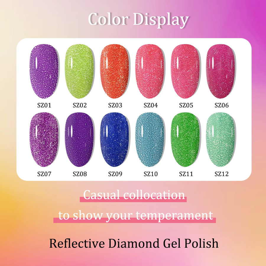 Faandin Crushed Diamond Gel-Nagellack, 3er-Set, glänzend - Bild 4