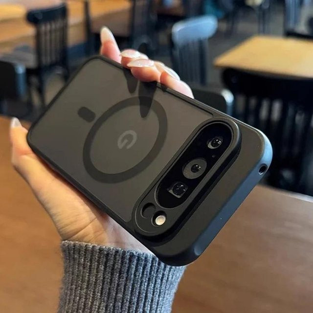 MagSafe Schutzhülle für Google Pixel 10 9 Pro XL 8 7 6 Pro Armorer Case, Schlank und Matt, Transparent/Schwarz - Bild 1