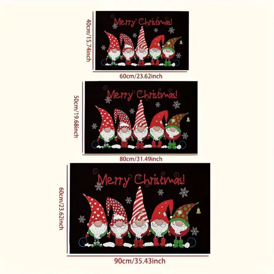 VIKAMA Weihnachts-Badematte multicolor, rutschfeste und saugfähige Badematte für dein Badezimmer - Bild 2