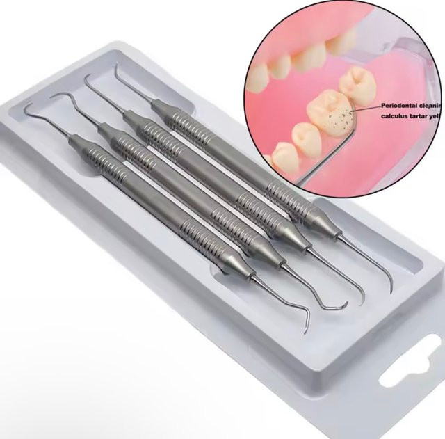 DENILK Zahnsteinentfernungs-Set, 4-teilig, Edelstahl - Bild 1
