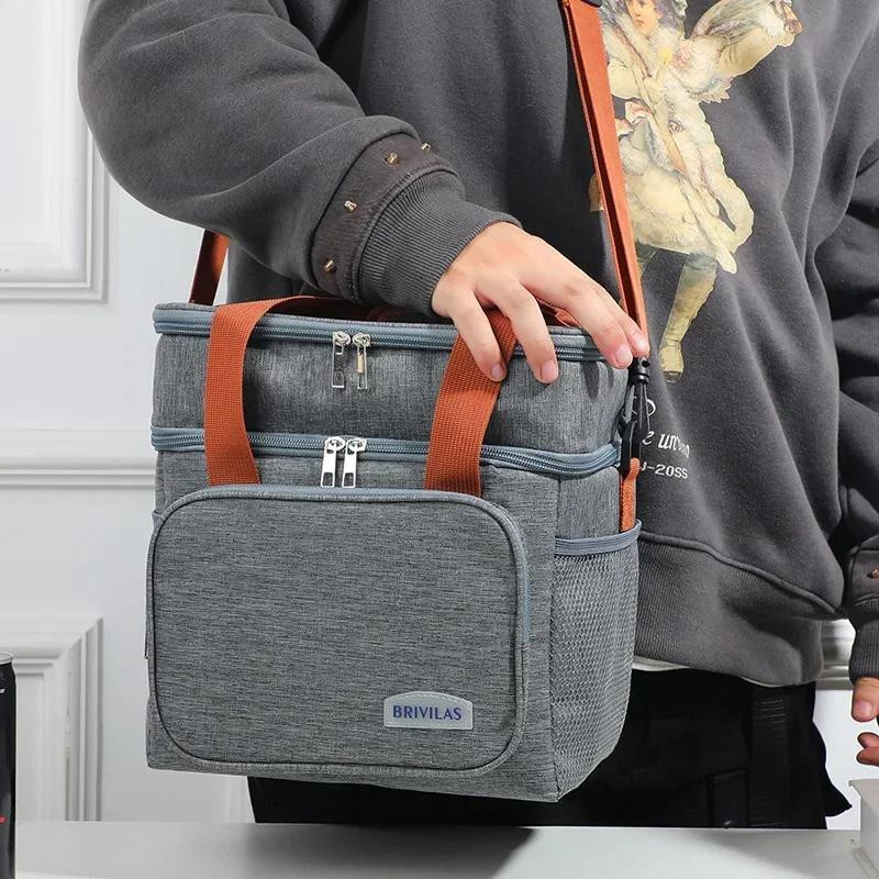 Isolierte Oxford Picknick-Lunch-Tasche mit großer Kapazität und Tragegriff als Thermo-Schultertasche - Bild 2