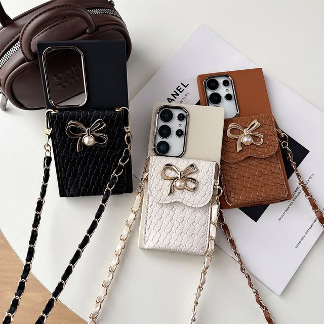 Crossbody Kartenhalter Brieftasche und Handyhülle für Samsung Galaxy S26 S25 S24 Ultra S23 S22 S21 Plus A56 A36 A06 A55 A35 A25 A15 A05S A05 in Braun - Bild 1