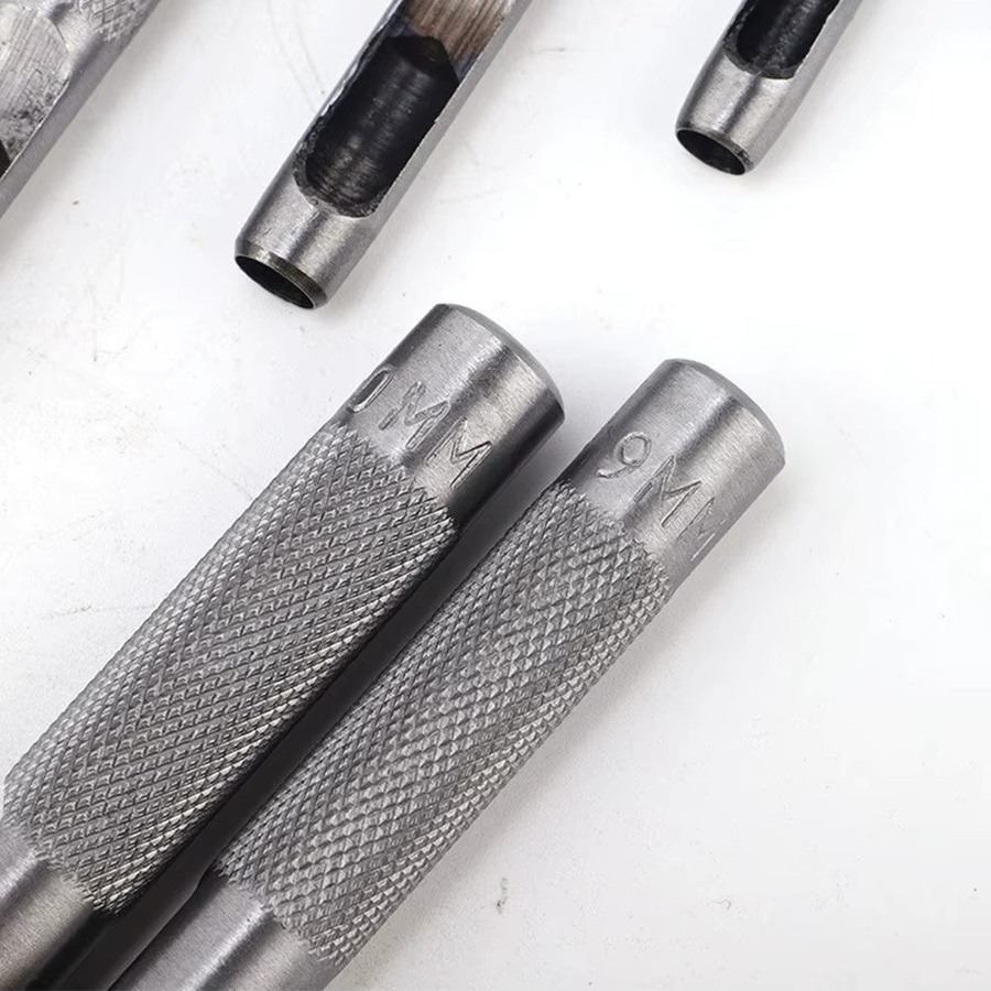 10-teiliges Lederlochstanzen-Set aus Stahl in Silber, Leder-Hohlbohrer-Kit von 1 bis 10 mm für DIY-Lederhandwerk und Bekleidung - Bild 4
