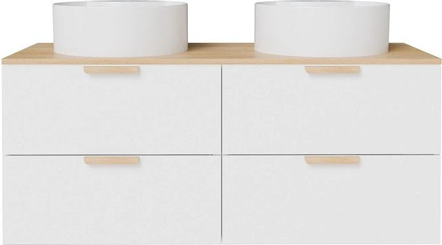 Doppelwaschtisch Avoreli von Vente-unique aus Keramik in Weiß, Breite: 120 cm, Tiefe: 46 cm, Höhe: 50 cm - Bild 1
