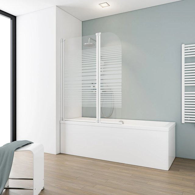 Schulte Badewannentrennwand Komfort aus Sicherheitsglas, transparent, B/H: 114 x 140 cm - Bild 1