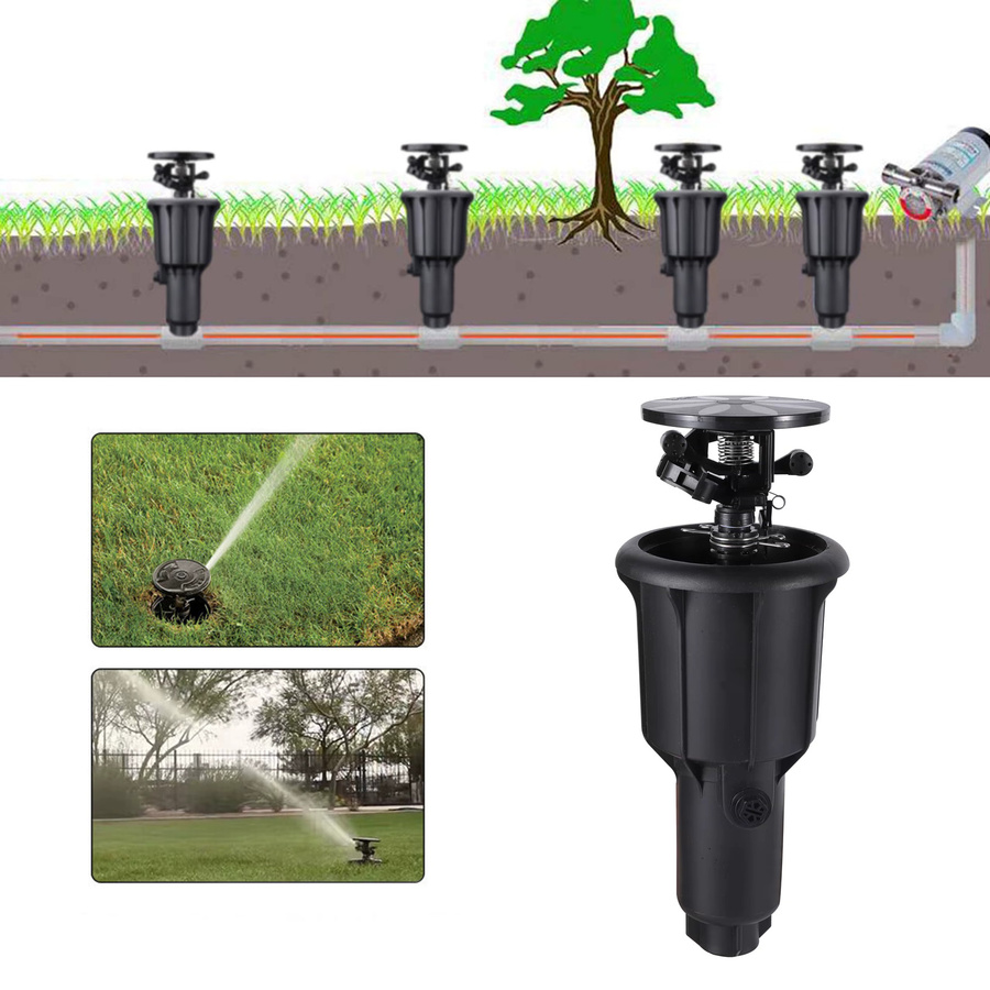 Adhere To Fly Pop-up Spritzkopf 1/2 Zoll für die automatische Gartenbewässerung, rotierender Rasensprenger in Schwarz - Bild 4