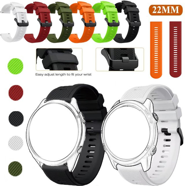 QCTOG Uhrenarmband Silikon, 22 mm, Schwarz, Herren - Bild 1