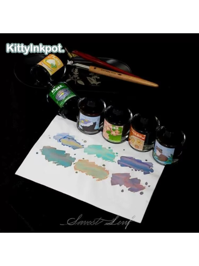 KittyInkpot Füllfederhaltertinte in 52 Farben, 35 ml, glänzende Tinte für Dip-Pen und Schreibwaren, Mehrfarbig - Bild 2