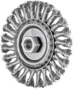 PFERD Rundbürste gezopft RBG für Winkelschleifer, Durchmesser: 115 mm, Breite: 12 mm, M14 Gewinde, Edelstahl-Draht-Ø 0,35 mm, Farbe: Silber - Bild 1