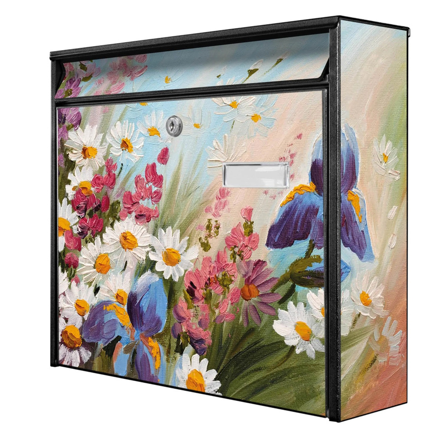 Banjado Briefkasten Schwarz mit Sommerstrauss Motiv, B/H/T: 36,2 x 32,2 x 10 cm - Bild 2