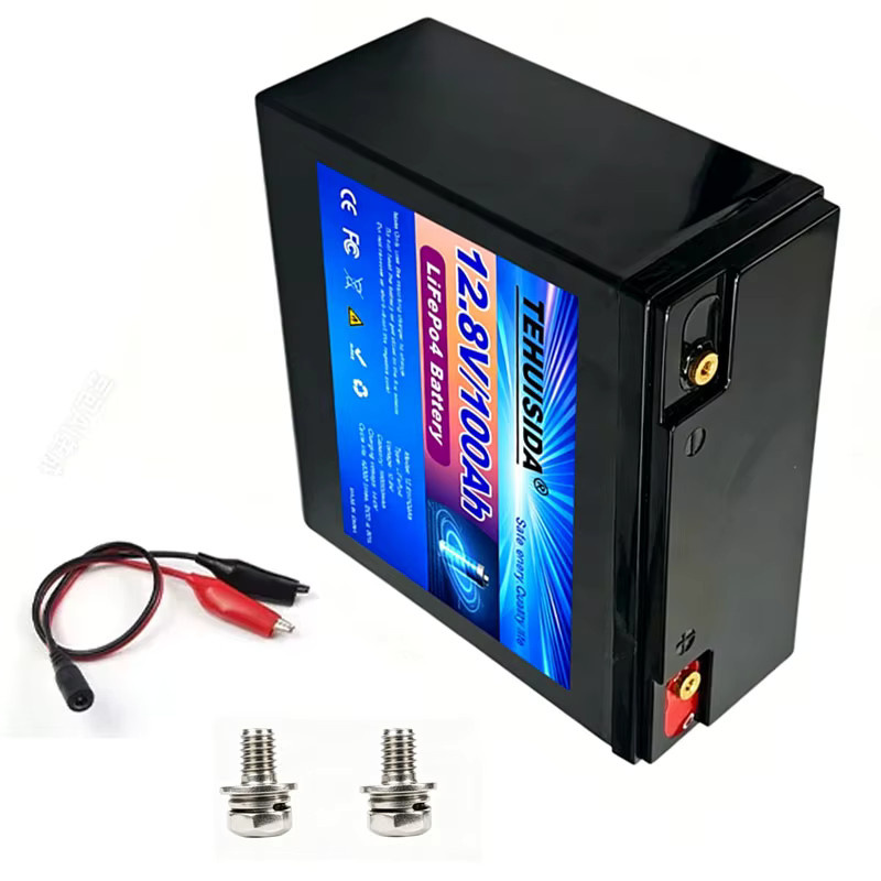 TEHUISIDA Tragbarer LiFePO4 Akku 100Ah 12,8V mit intelligentem BMS in Schwarz - Bild 5