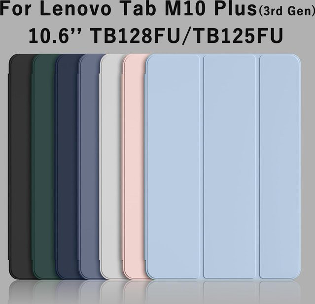 Lenovo Tri-fold Flip Case für Tab M10 Plus (3. Generation) 10,6'' 2022 TB-128FU TB-125FU Magnetische Schutzhülle aus PU Leder in Blau - Bild 1