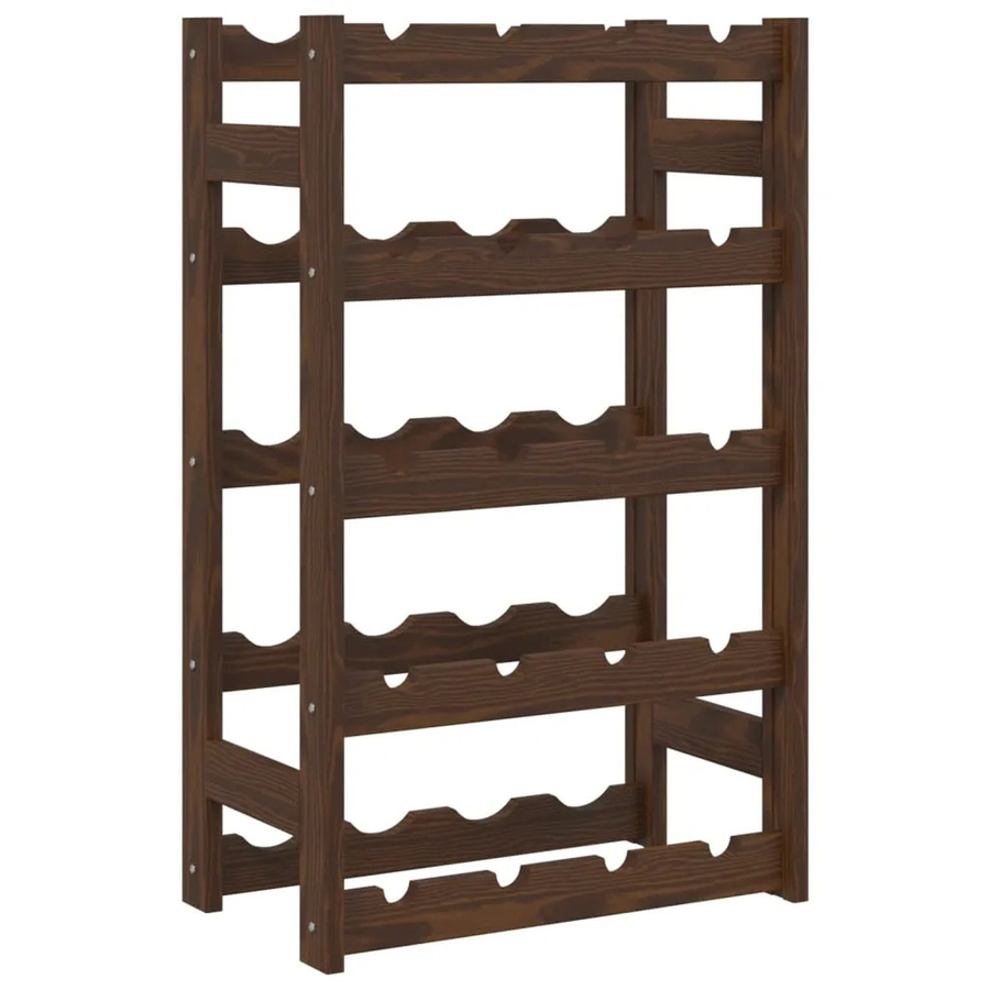 vidaXL Weinregal aus Kiefer Massivholz in Braun für 20 Flaschen, B/T/H: 43 x 25 x 70 cm - Bild 2
