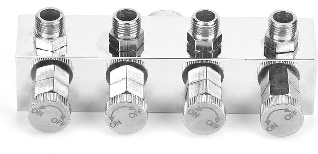 Multifunktionaler einstellbarer Luftschlauchverteiler Airbrush Adapter aus Aluminium von DIYelecs in Grau - Bild 1