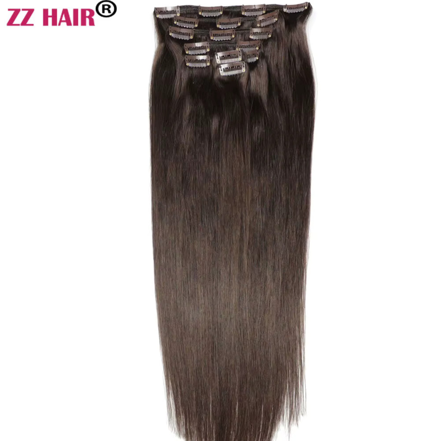 Zzhair Remy-Haar Extensions, 7-teiliges Set, 140g, gerade, 16-24 Zoll - Bild 2