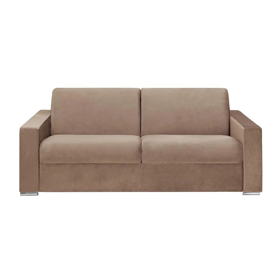 Vente-unique Schlafsofa Calito in Beige mit Samtbezug, Breite: 216 cm - Bild 2