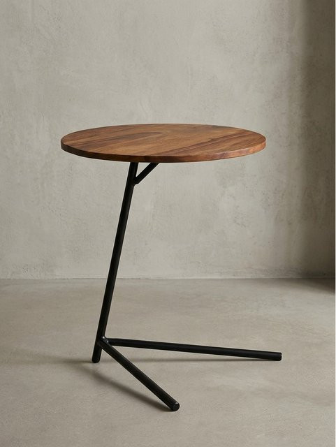 Beistelltisch KADIMA DESIGN im Industrial Design aus Massivholz und Metall, braun, B/T/H: 40 x 40 x 46 cm - Bild 1