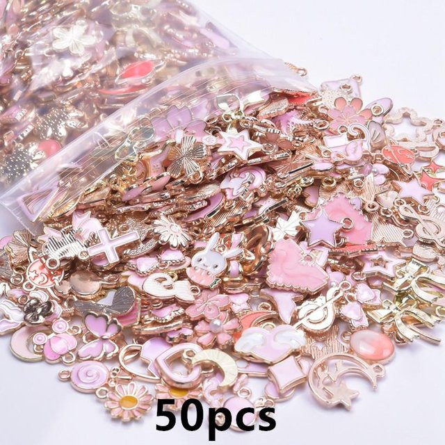 Binchi Outdoor Product Anhänger, Emaille Blumen, Roségold, Damen - Bild 1