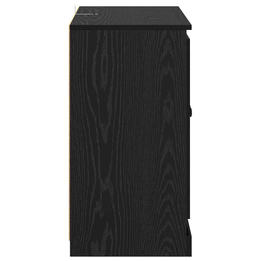 vidaXL Sideboard in Schwarz und Eichen-Optik, rustikaler Holzwerkstoff, B/T/H: 70 x 35,5 x 67,5 cm - Bild 4