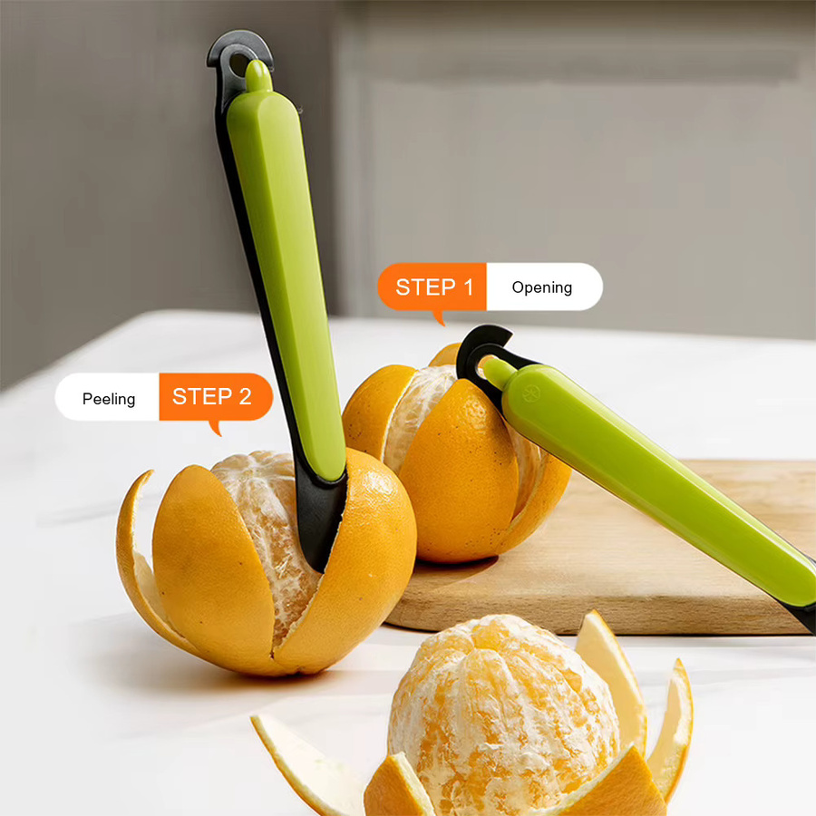 Multifunktionaler Aihogard Orangenschäler in Grün aus Kunststoff für Grapefruits und Pomelos - Bild 3
