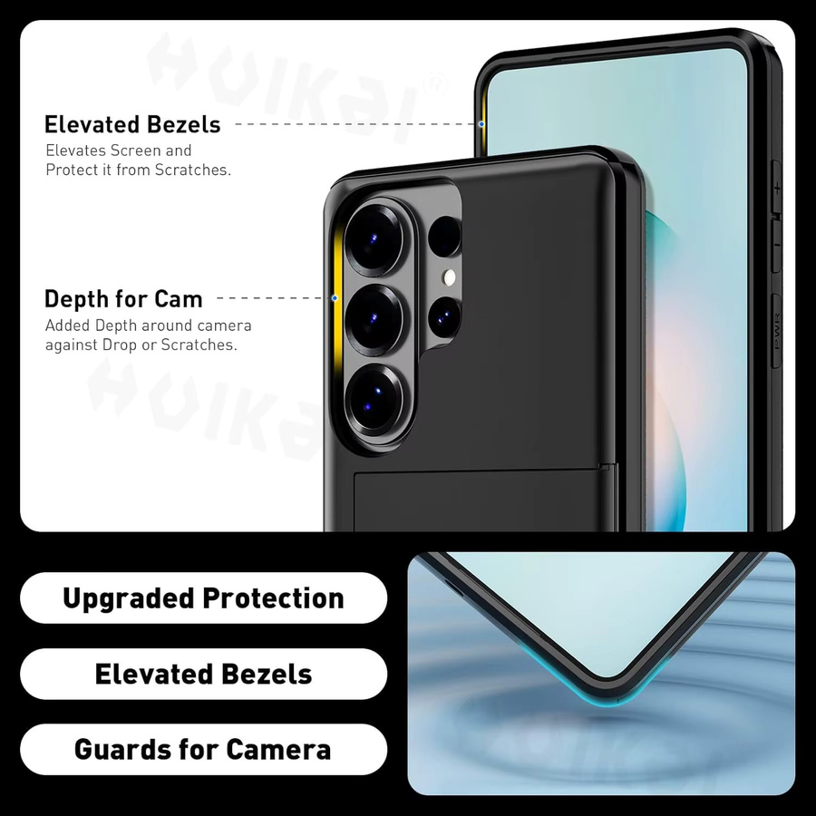 Samsung Handyhülle mit Kartenhalter und Schiebefach für Galaxy S26 Ultra S25 S24 S23 S25 FE S22 in Schwarz und Blau - Bild 2