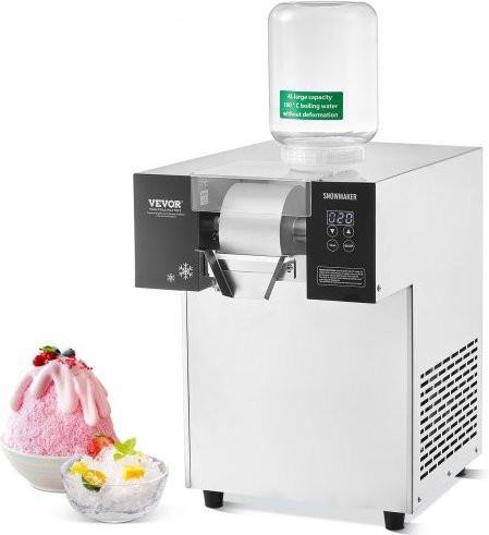 VEVOR Kommerzielle Schneeflocken-Eismaschine aus Edelstahl mit Digitalanzeige, Silber, 180kg/Tag - Bild 1