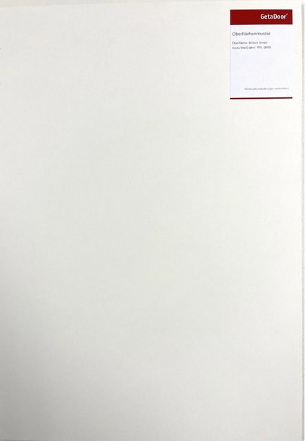 GetaDoor Oberflächenmuster Brillant Smart Arctic Weiß RAL9016 DIN A4 - Bild 1