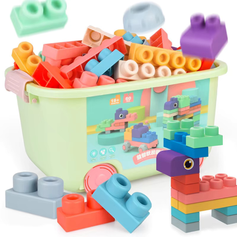 Brozebra Bunte Weiche Gummi Bausteine für Kleinkinder DIY Pädagogisches Spielzeug zum Bauen und Baden - Bild 2