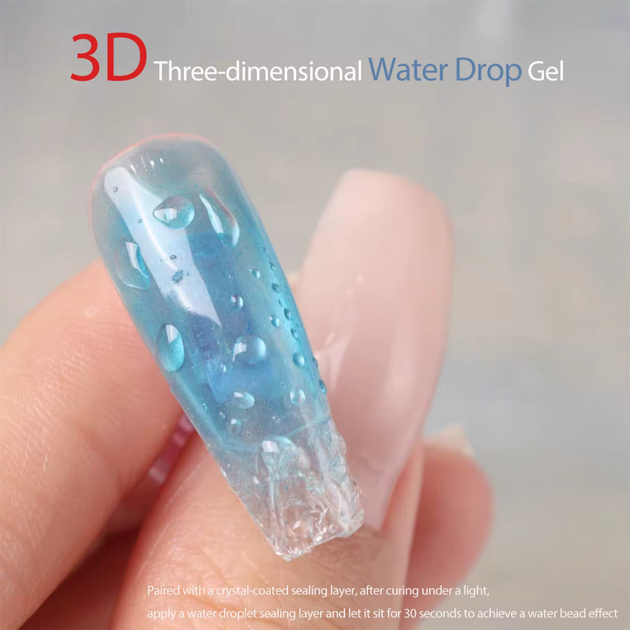 PSK Wassertropfen Top Coat Gel Nagellack, Transparent, Glänzend - Bild 3