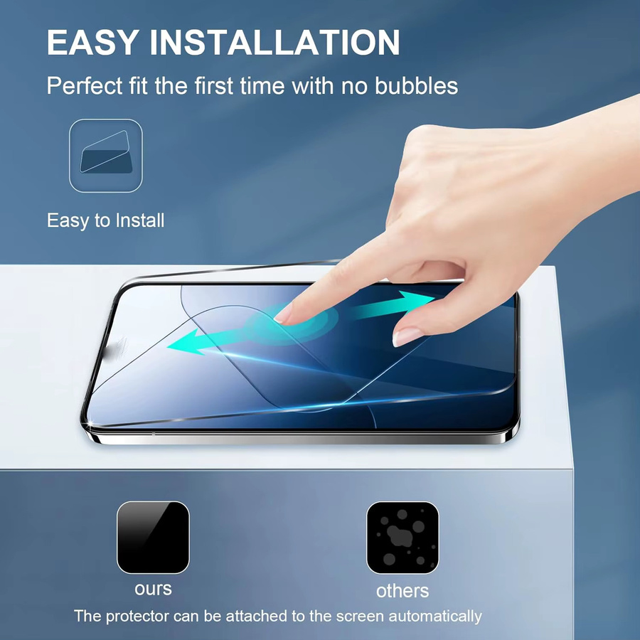 Xiaomi 14 Displayschutzfolie aus gehärtetem Glas, transparent, 6,36 Zoll - Bild 4