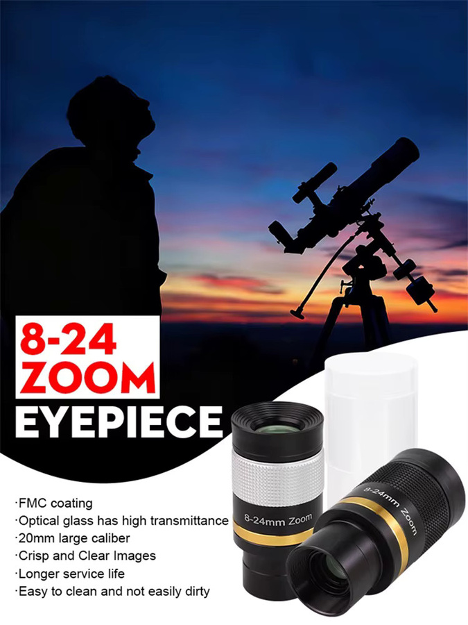 Datyson Teleskop-Zoom-Okular in Schwarz mit 8 mm bis 24 mm Zoom für 1,25 Zoll Teleskope - Bild 7