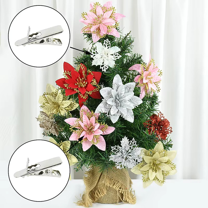 30 Stück ZQNYCY Weihnachts Metall Clips in Silber zum Aufhängen von Ornamenten und Blumen für Weihnachtsbaum und Silvesterfeier - Bild 2