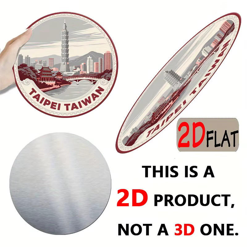 Vintage Wandschild Taipeh Stadtlandschaft von CIFBUY, quadratische Aluminium-Dekoration im Retro-Stil, mehrfarbig - Bild 3
