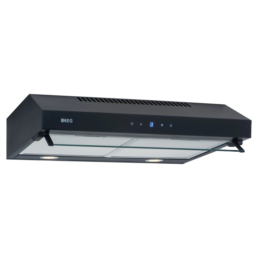NEG Unterbau Dunstabzugshaube NEG15-DCST+ in Schwarz mit Doppelmotor, Glasfront und Sensor-Touch, Breite: 60 cm - Bild 2