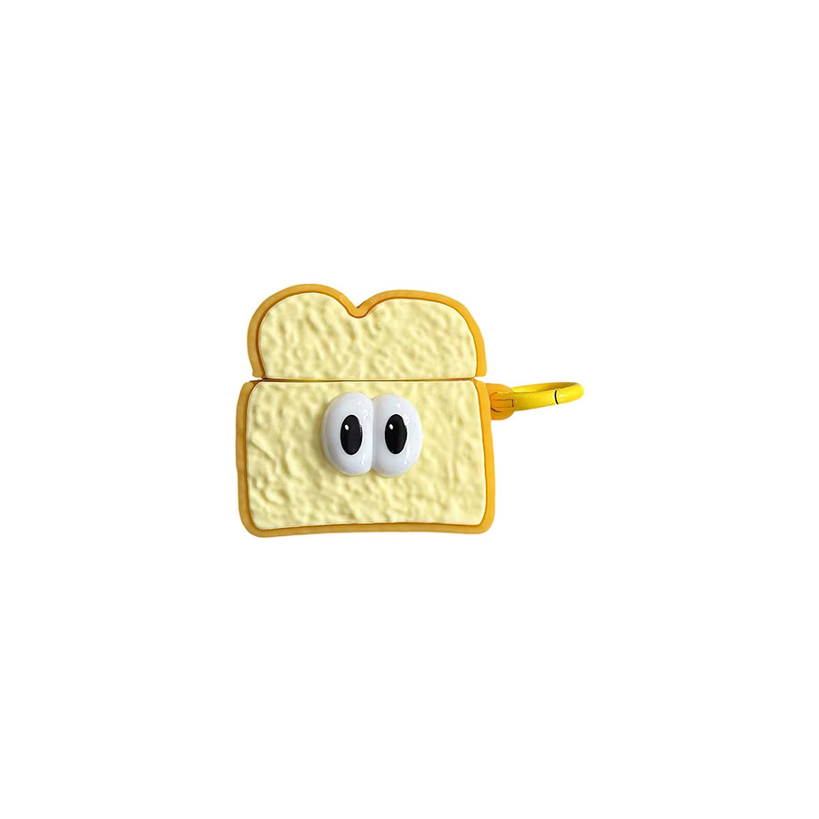 Big Eye Toast Schutzhülle für Apple AirPods Pro 1 2 3 und AirPods 4 in Gelb, stoßfest und staubdicht - Bild 5