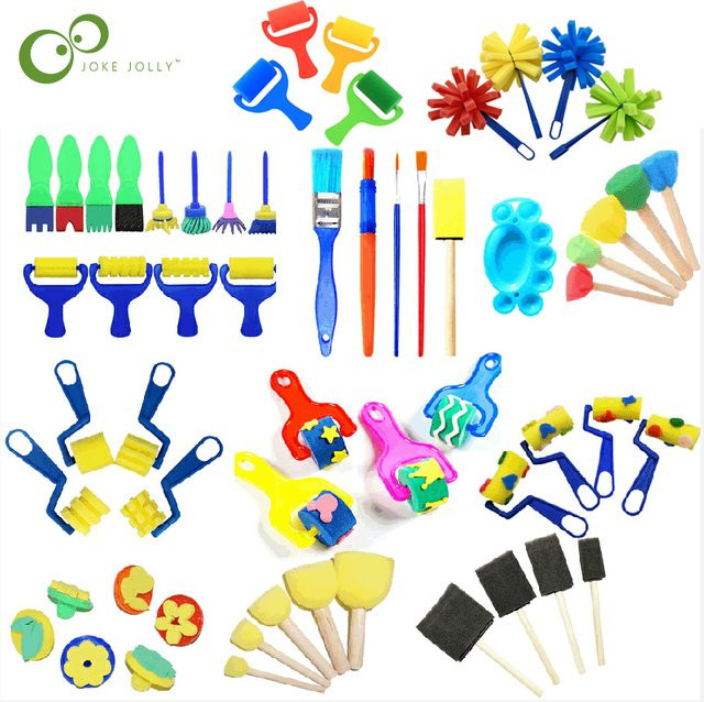 JOKEJOLLY Schwamm Stempel Pinsel Kits Blume Zeichnung Spielzeug Set Bunt / Mehrfarbig - Bild 1