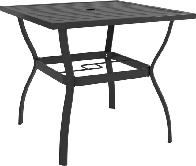 DELUKE Gartentisch Tommy in Anthrazit aus pulverbeschichtetem Stahl im Industriestil, B/T/H: 81,5 x 81,5 x 72 cm - Bild 1