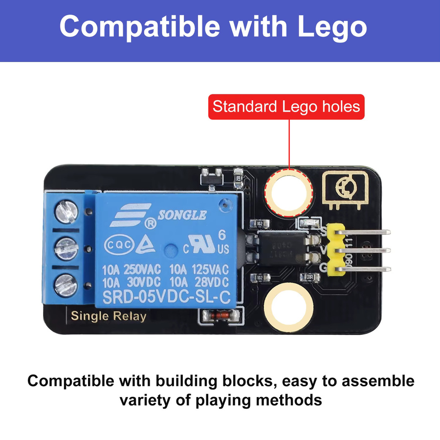 Keyestudio 1-Kanal-Relaismodul 5V für Arduino-DIY-Projekte und Lego-Kompatibilität - Bild 3