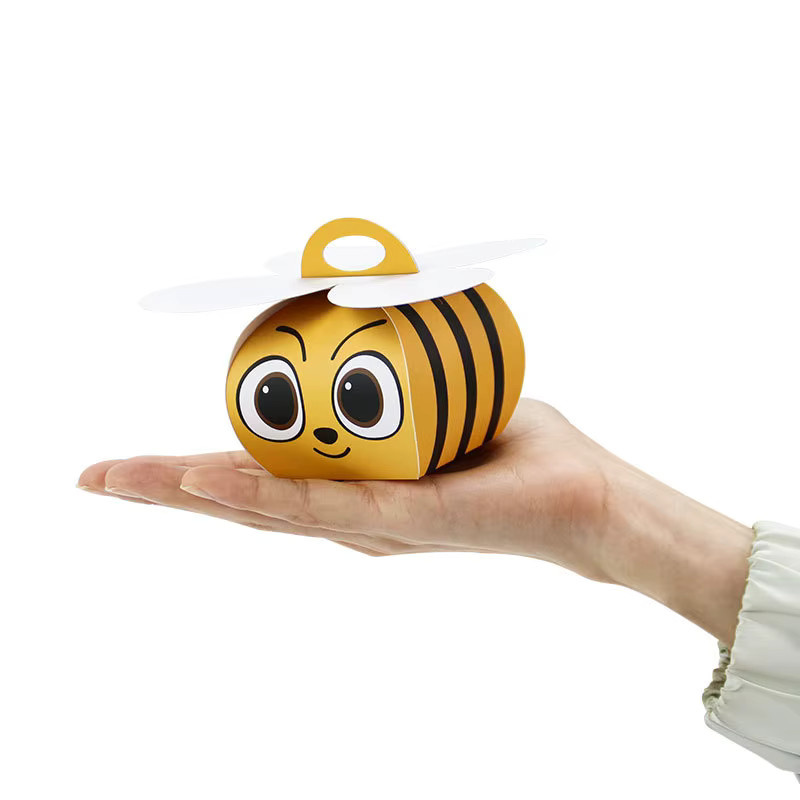 Bienen-Party-Geschenkboxen aus Papier in Gelb-Schwarz für Sommer-Geburtstage - Bild 2