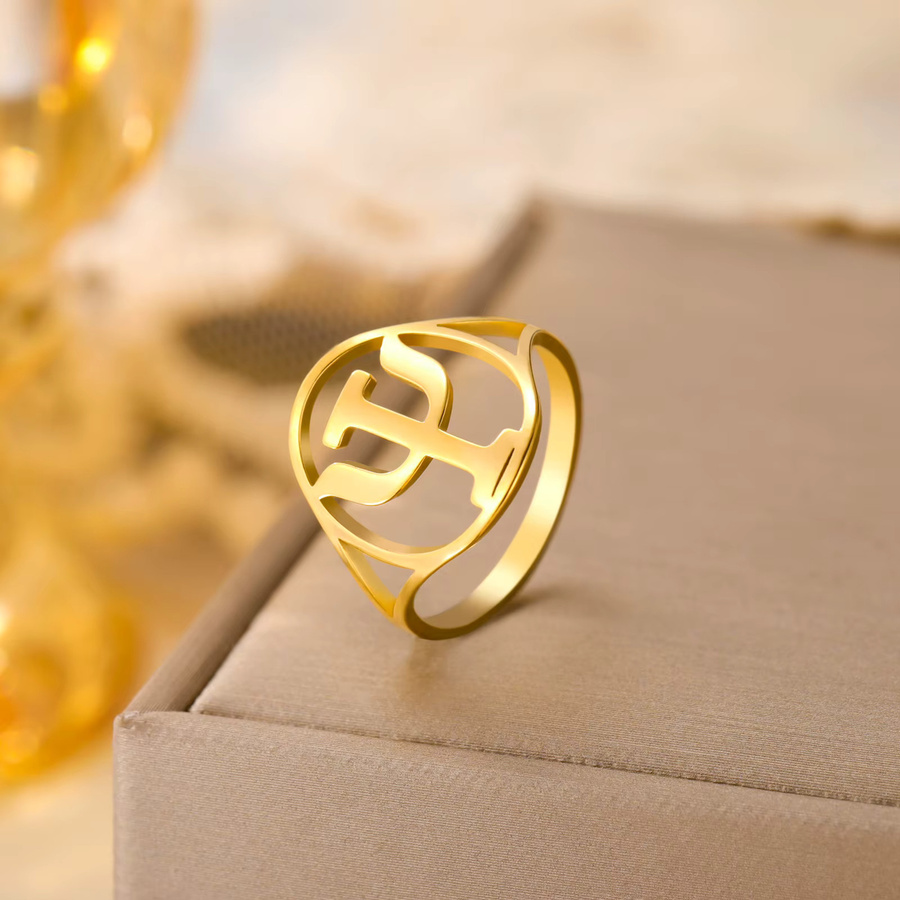 lemegeton Edelstahlring, Psi-Symbol, Gold, Unisex - Bild 2