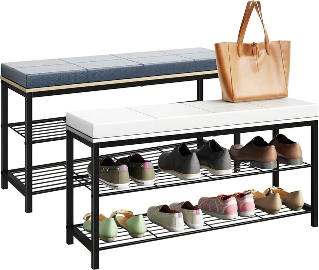 VCM Schuhbank Taliro im Industrie Style mit zwei Fächern für bis zu 6 Paar Schuhe, H x B x T: 48 x 90 x 30 cm - Bild 1