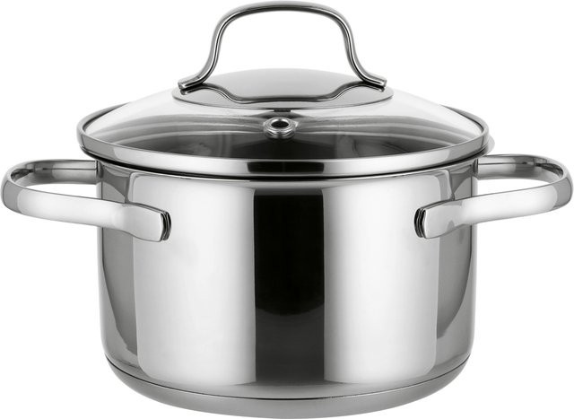 SILVERCREST® Edelstahltopf mit Glasdeckel und Ausgießrand, Durchmesser: 16 cm - Bild 1