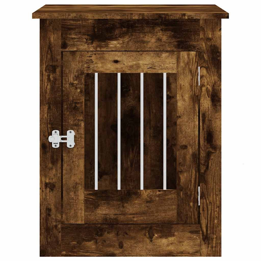 Vidaxl Hundezwinger aus Metall und Holz in Geräucherteiche Braun, B/T/H: 55 x 80 x 68 cm - Bild 5