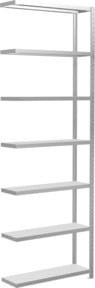 Schulte Anbauregal Steckregal MULTIplus330 mit 7 Fachböden und Kreuzstrebe, Farbe: Lichtgrau, B/T/H: 300 x 100 x 30 cm - Bild 1