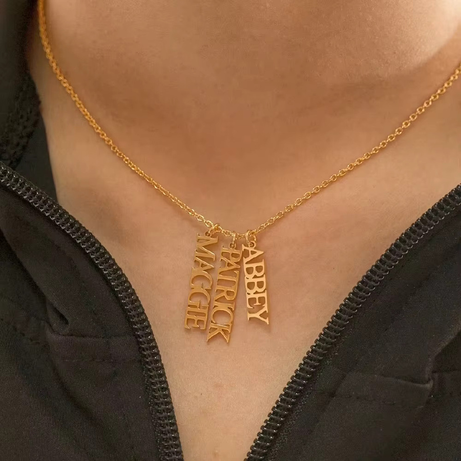 EMANCO Halskette Edelstahl, Gold, Namensanhänger, Unisex - Bild 2